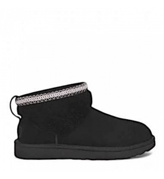UGG Ultra Mini Lack Maxi Curly Boot Black