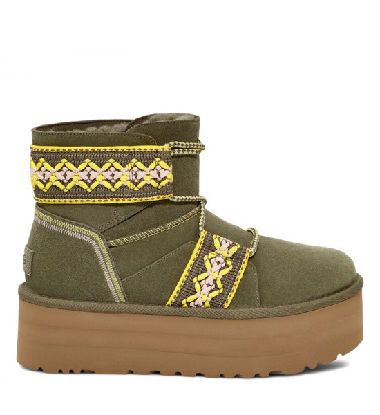 UGG Classic Mini II Braid Platform Green
