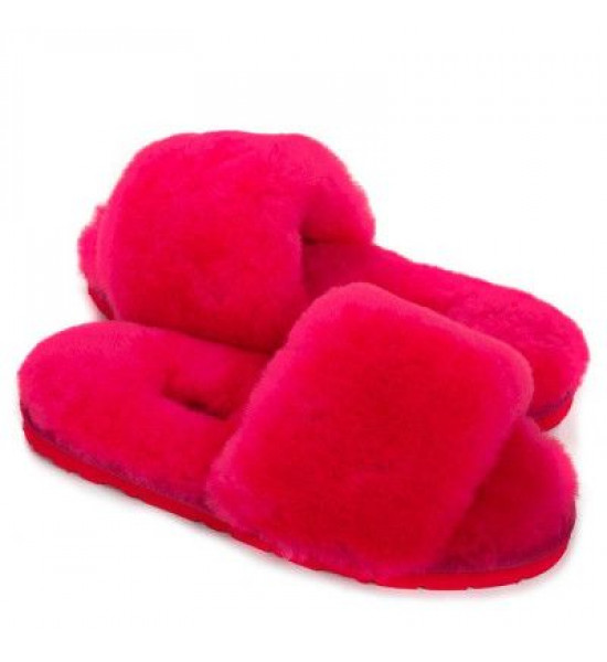 UGG Fluff Slide Slippers Rose Red