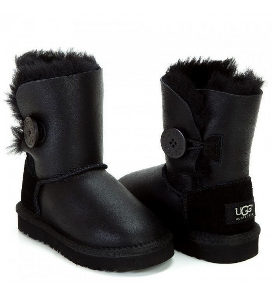UGG Kids Bailey Button Metallic Black