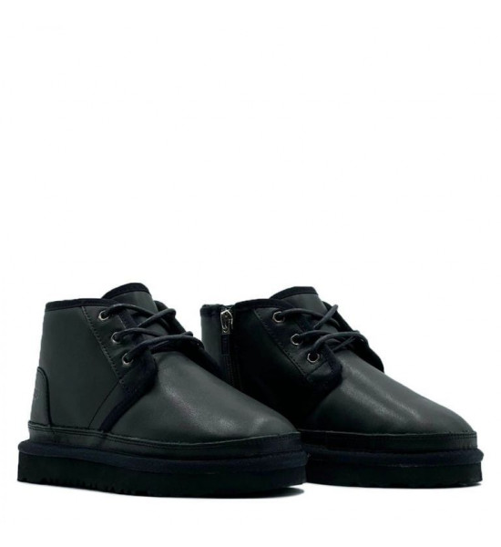 UGG Kids Neumel Zip Leather Black