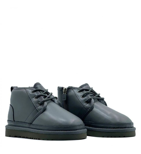 UGG Kids Neumel Zip Leather Grey