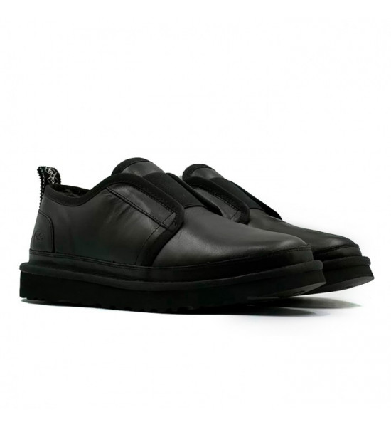UGG Mens Slippers Flex Leather Black