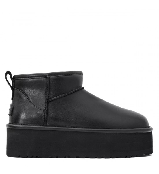 UGG Classic Ultra Mini Platform Black Leather