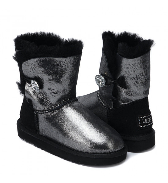 UGG Kids Bailey Button I Do Black